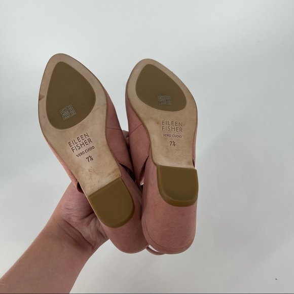 Eileen Fisher Women's Tan Slingback Wedge Shoes - Picture 6 of 7